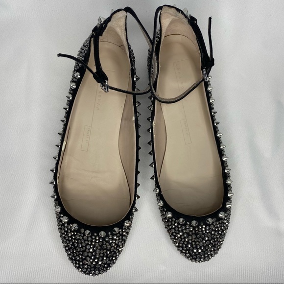 Zara Cruise Collection Studded Ballerina Flats - Picture 9 of 15